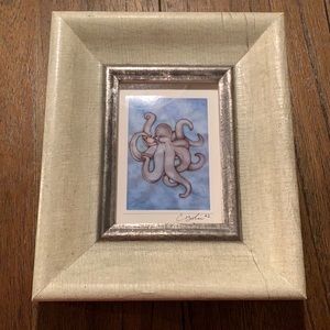 Framed C. Bolin Print of Octopus 🐙 with Tea —or Coffee